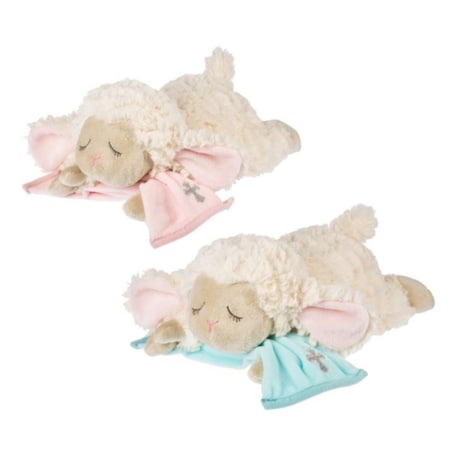 Ganz Usa Ganz USA 11 in. Loving Lamb with Blankie Plush Toy, Pink & Blue, 6PK 205671